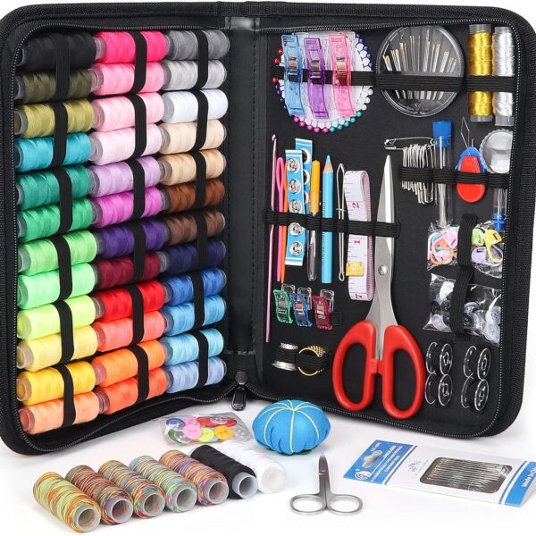 251-Piece Large Sewing Kit for Adults, Upgraded Premium Supplies Set for Beginners, Travel, Emergency & Home Repairs