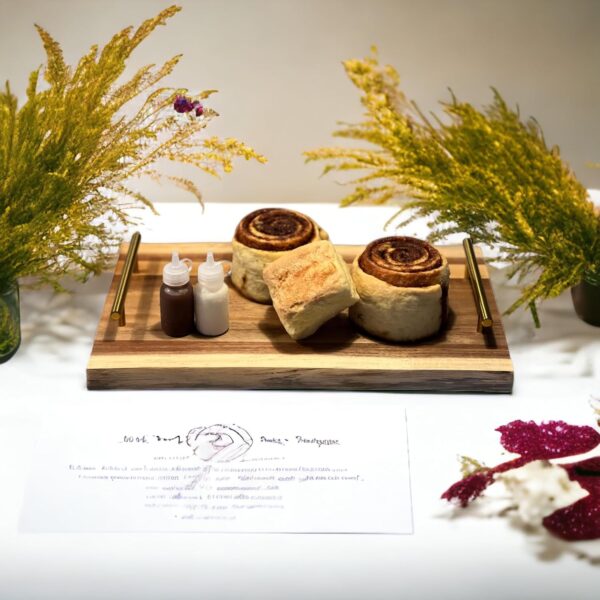 15" Rustic Wood Slice Grazing Board with Handles, Live Edge Charcuterie & Candle Tray