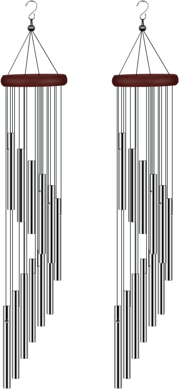 2-Pack Sympathy Wind Chimes for Outdoors – Memorial Aluminum Alloy Tubes & Hook