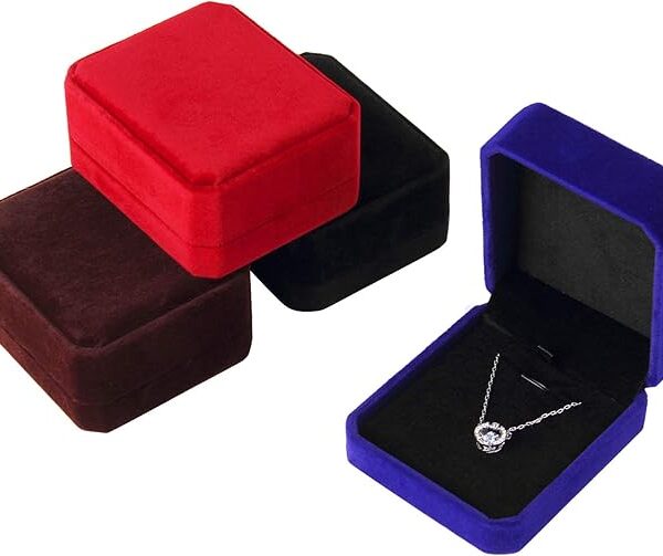 4Pcs Velvet Necklace Pendant Gift Box Jewelry Gift Box