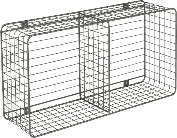 Vintage Wall-Mount Cube and Hook Station for Storage & Organization in Entryway, Laundry Room & More