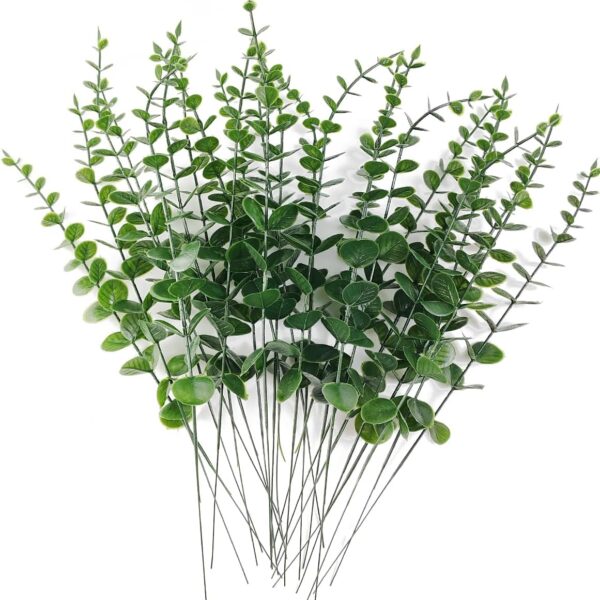 25-Piece Faux Eucalyptus Stems – Artificial Greenery for Bouquets & Home Decor