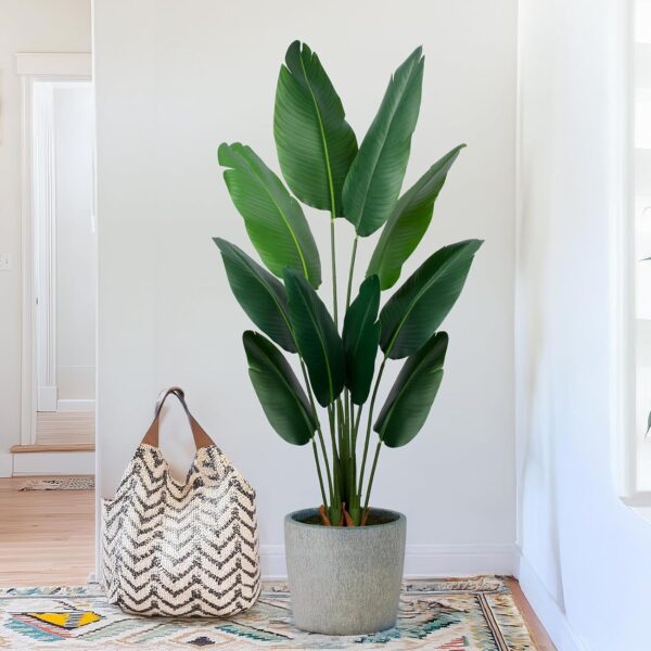 5ft Artificial Bird of Paradise Plant with Plastic Pot