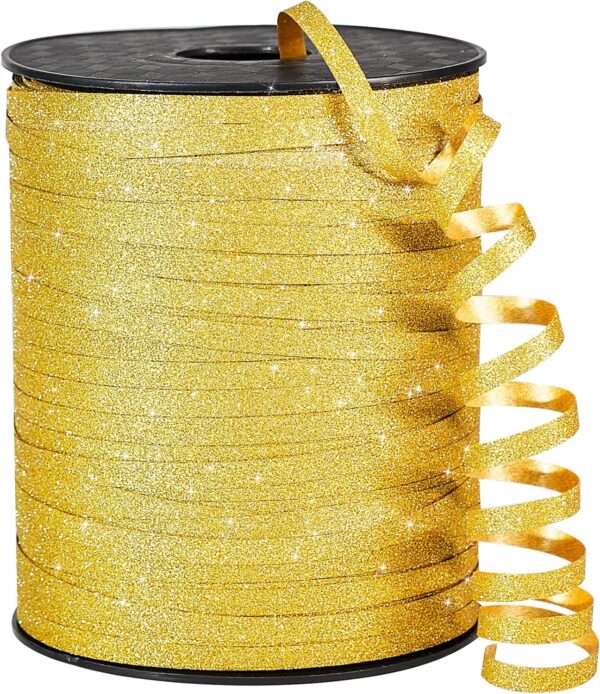 PartyWoo Gold Ribbon, 500 Yard Curling Ribbon for Crafts