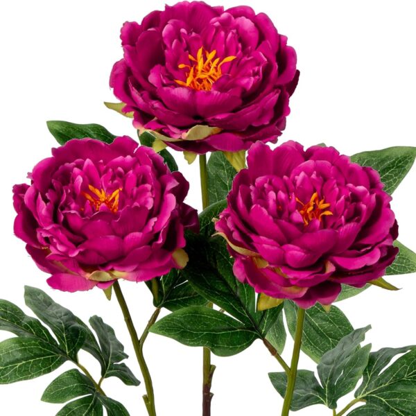 3PCS 24" Violet Peonies Artificial Silk Flowers for Home & Wedding Decor
