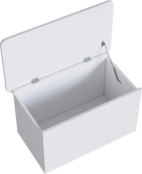 Art In Furniture Storage Chest – Wooden Organizer with Flip-Top Lid – Compact Design (White)
