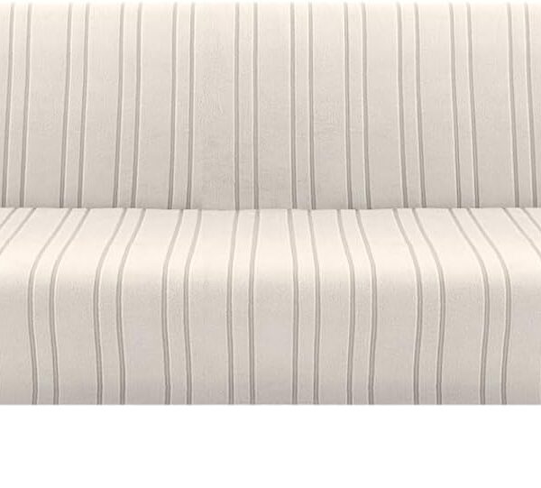 Stretch Futon Slipcover, Armless Sofa Protector with Elastic Bottom, Modern Stripe Design, Ivory