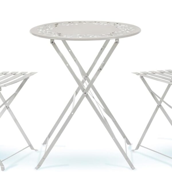 Alpine 3-Piece Folding Bistro Set – Indoor/Outdoor Table & Chairs (White)