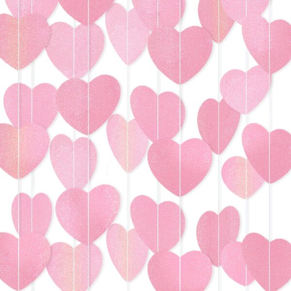 Pink & Gold Heart Garland – Birthday, Valentine’s, Engagement & Party Decor