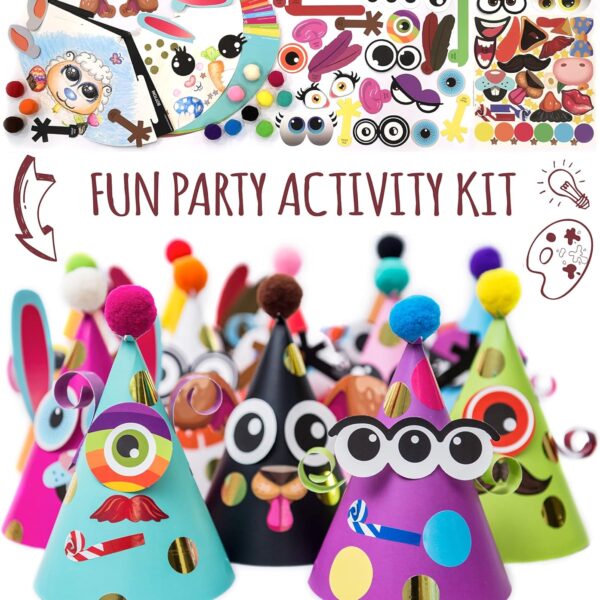 "DIY Party Hats for Kids – Fun Craft Kit with Stickers