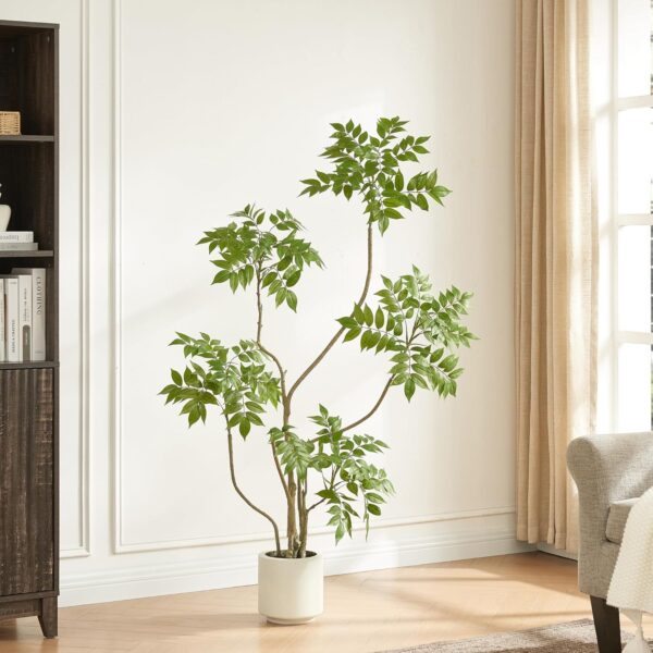 4ft Artificial Sumac Tree in White Pot for Indoor/Outdoor Decor  Let me know if that works!
