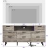 TV Cabinet with Storage & LED Lights – Metal Frame, 8 Drawers, Power Outlets for 32-65 inch TVs - Image 3