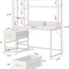 Tribesigns 55" Computer Desk with Drawers & Storage – Rustic Office Desk with Hutch (White) - Image 3
