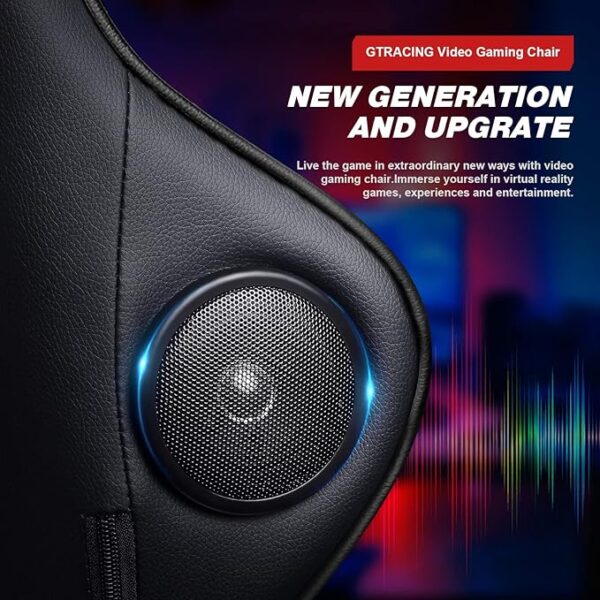 Gaming Chair with Footrest & Speakers – Bluetooth Ergonomic Computer Chair