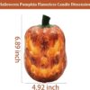 Flickering Halloween Pumpkin LED Candle, Battery-Operated with Timer for Indoor Party Decor - Image 2