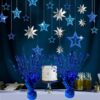 6-Pack Blue Metallic Star Spray Table Centerpieces for Events & Parties - Image 2