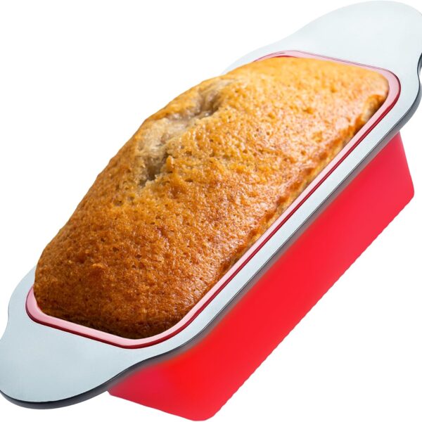 Boxiki Kitchen Non-Stick Silicone Bread Loaf Pan – 9x5" with Heavy-Duty Steel Frame
