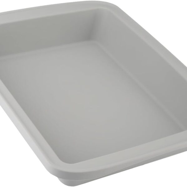 Silicone Baking Dish with Handles – 12.6x9.8x2.1" Rectangular Pan for Lasagna, Cake & More (Grey)