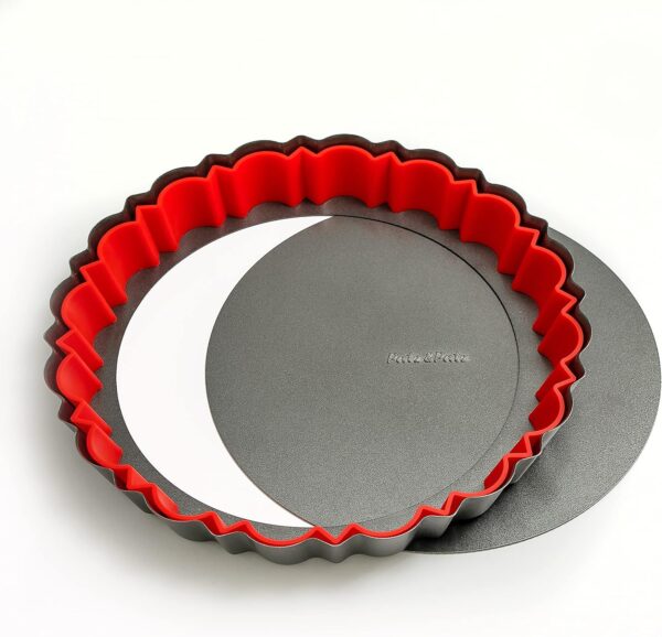 9-Inch Fluted Tart Pan with Removable Bottom – Nonstick Carbon Steel Pie & Quiche Pan