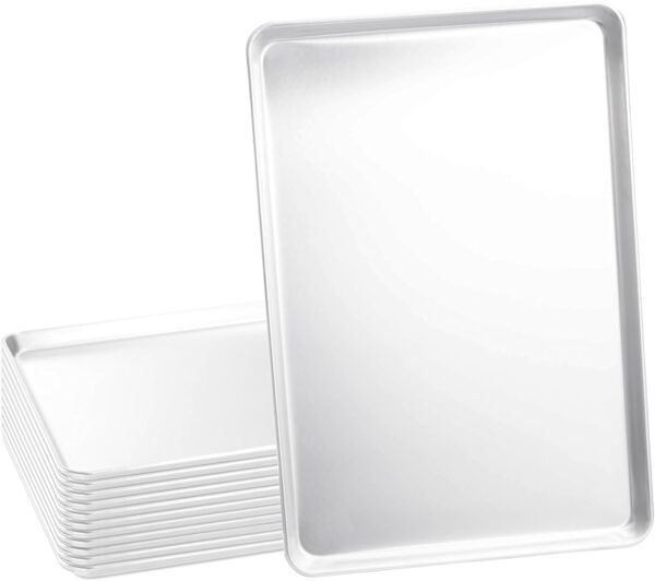 12-Pack Tiger Chef Full-Size Aluminum Sheet Pans – 18x26" 19-Gauge for Commercial Baking