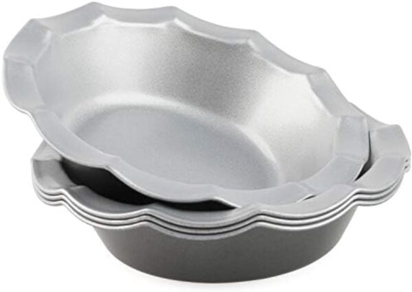 Set of 4 Mini Pie Pans – Nonstick Round Baking Plates