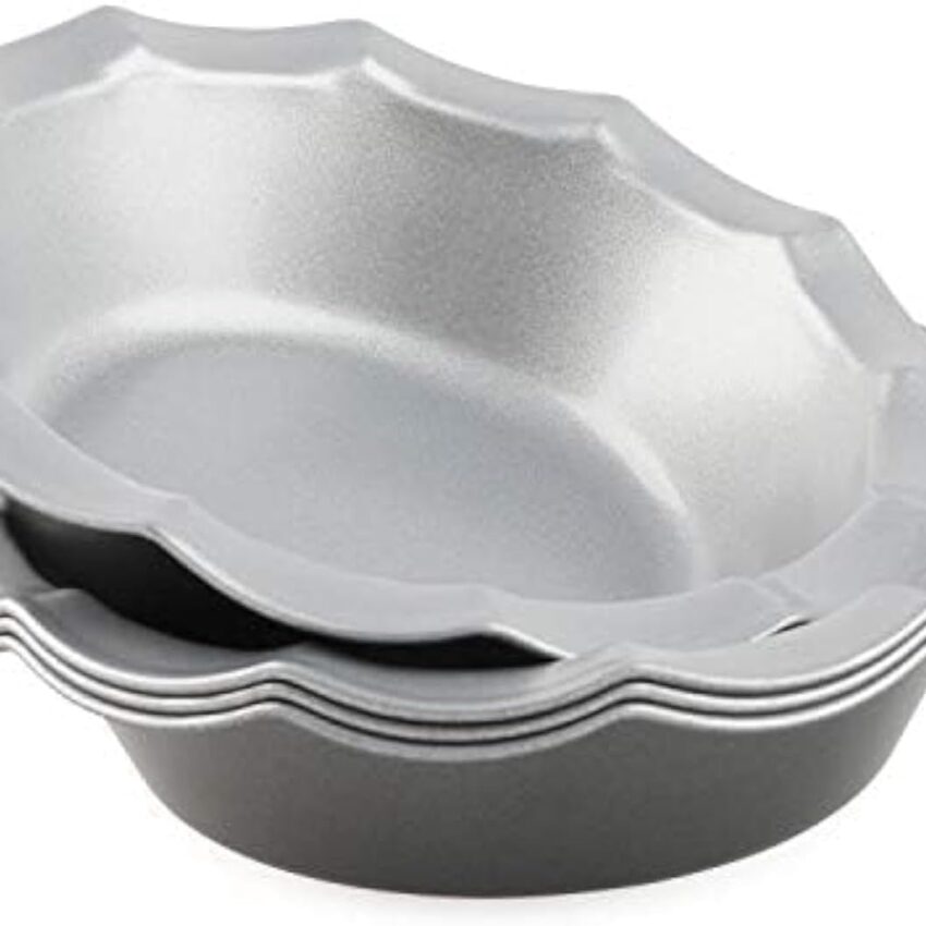 Set of 4 Mini Pie Pans – Nonstick Round Baking Plates