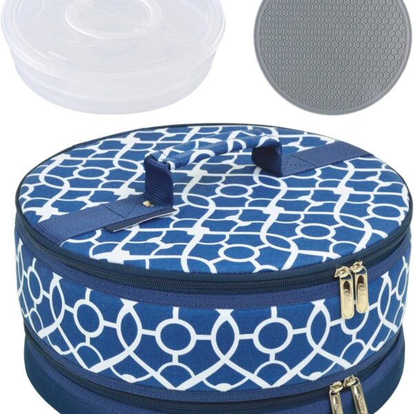 12.5x6" Insulated Pie & Casserole Carrier – Double-Layer Thermal Lunch & Picnic Bag Set