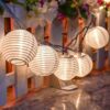 8.5ft White Lantern String Lights – Plug-In, 10 Nylon Lanterns for Indoor/Outdoor Bedroom & Patio Decor - Image 2