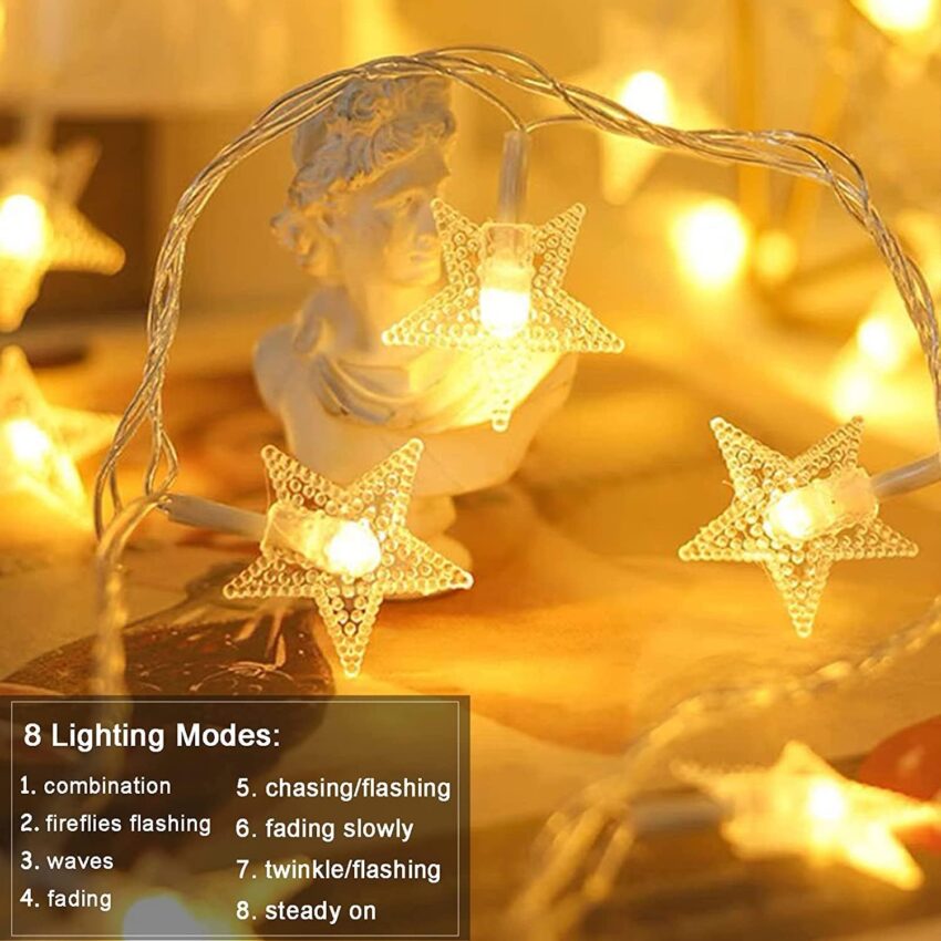 33ft 100-LED Star String Lights – Plug-In with Remote & Timer, Waterproof for Indoor/Outdoor Decor