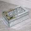 Luxury Silver Crushed Diamond Mirrored Jewelry Box Organizer for Women - Image 2