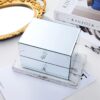 2-Layer Glass Jewelry Box for Women, Luxury Storage with 2 Drawers (Pure Mirror) - Image 2