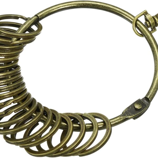 PATIKIL 3.4" Key Organizer with 20 Key Rings – Bronze Keychain Holder for Office