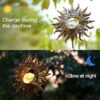 Solar Wind Chimes with LED Crackle Glass – Waterproof Outdoor Chimes, 42" Metal, Gift for Her/Him - Image 2