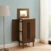 7-Drawer Wooden Jewelry Armoire with Flip Top (Brown) - Image 2