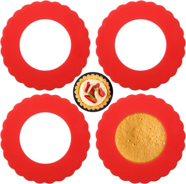 4-Pack Mini Silicone Pie Crust Shields – Protectors for 4.5-6 Inch Pies (Thanksgiving & Baking)