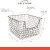 Scoop Wire Basket, Vintage Steel Storage for Kitchen, Pantry, Closet & More (Satin Nickel) - Image 2