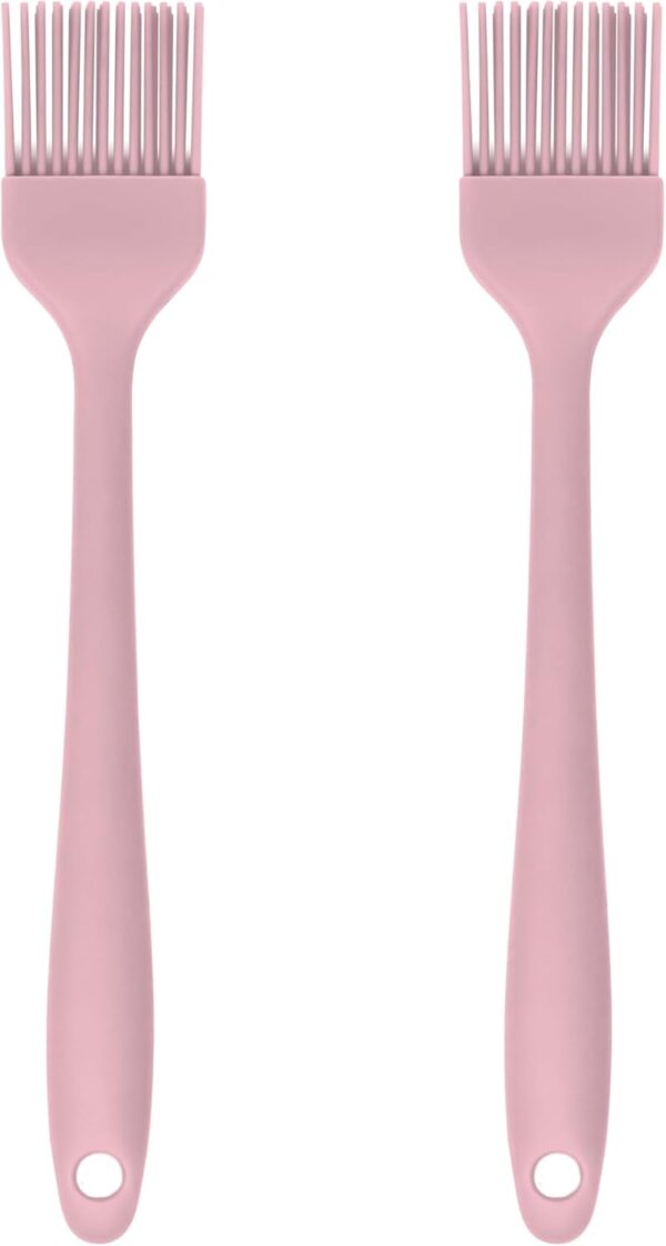 2-Piece Silicone Pastry Brush Set – Heat-Resistant for BBQ, Baking & Marinating (Pastel Pink)