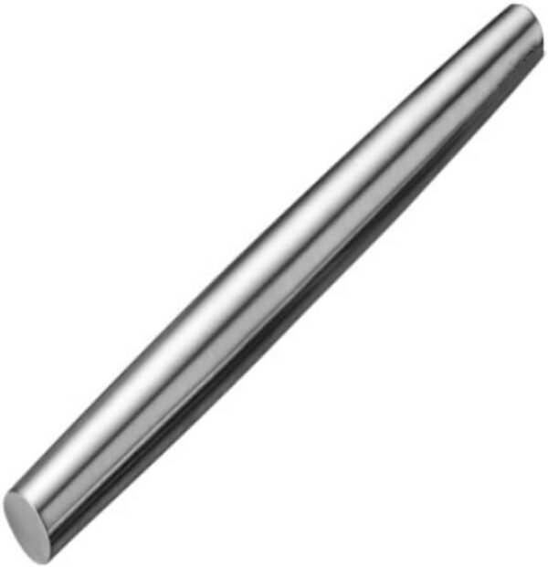 Smooth Stainless Steel Rolling Pin – 12.8" for Baking Fondant, Pizza, Pie, Pastry, Pasta & Cookies