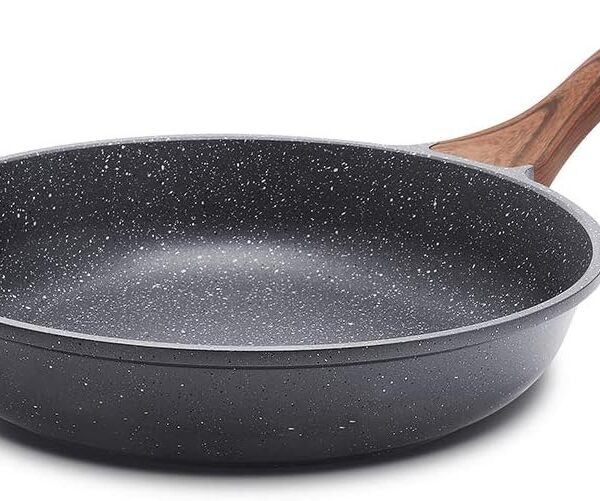 Nonstick Swiss Granite Frying Pan – 8" Chef's Omelette Pan, PFOA-Free Stone Cookware