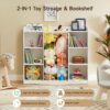 Toddler Stuffed Animal & Toy Storage Organizer with 8 Cubbies (White) - Image 4