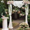 12-Piece 12" Gold Metal Floral Hoop Centerpieces with Stands for DIY Wedding & Crafts - Image 2