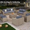 7-Piece Outdoor Patio Furniture Set – Wicker Sectional Sofa with Storage Coffee Table & Ottomans - Image 2