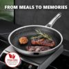 12-Inch Hybrid Nonstick Frying Pan with Lid – Stainless Steel Skillet, Induction Compatible, Oven & Dishwasher Safe, PFOA-Free - Image 5