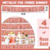 4-Pack 10ft Rose Gold Foil Fringe Garland – Party Backdrop Decor - Image 4