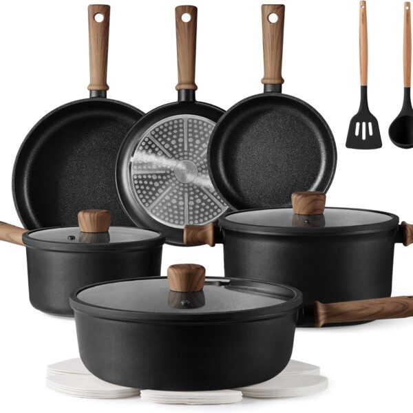16-Piece Nonstick Cookware Set – Pots & Pans with Frying Pan, Kitchen Cooking Set