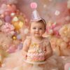 1st Birthday Crown – Pink Glitter Hat for Baby Girl or Boy - Image 2