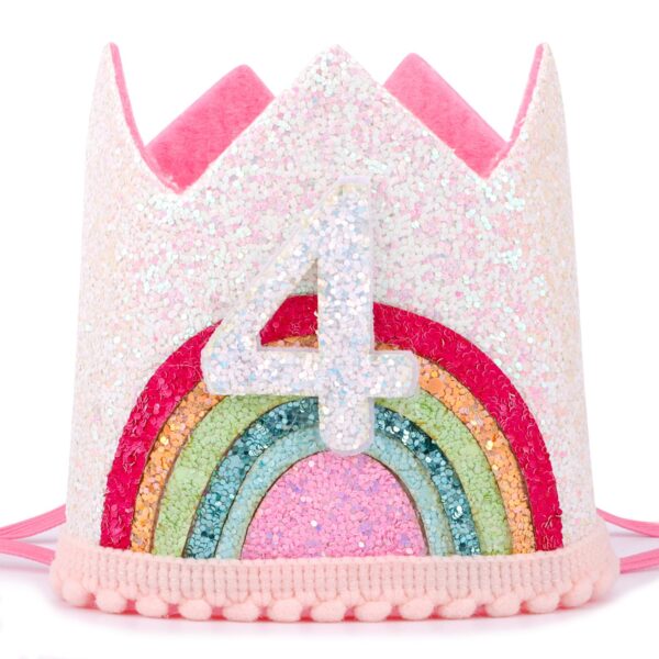 "4th Birthday Gifts for Girls – Rainbow Hat, Tiara, and Party Accessories"