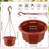 50-Pack 5.2" Plastic Hanging Plant Pots with Drainage & Hooks (Brown, Large) - Image 3