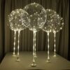 Warm White 6pc LED Tabletop Balloon Kit with Sticks & Stands (No Helium) - Image 2
