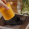 2 Pcs Matte Black Iron Pillar Candle Holders with Handle & Safety Spike – Industrial Table Decor - Image 2